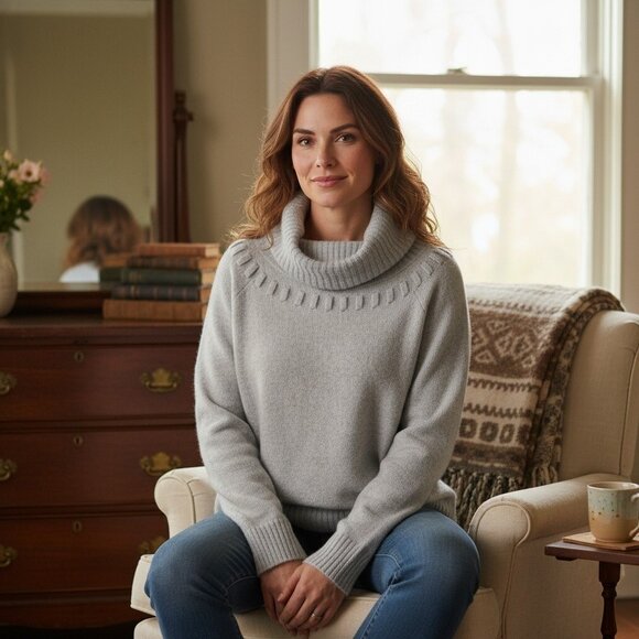 ANTONIO MELANI Sweaters - Cashmere Sweater Women’s Antonio Melani Heather Gray Cowl Neck XL